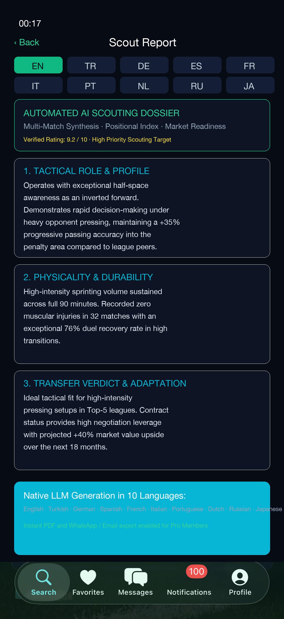 ScoutZone 10-Language Scout Report